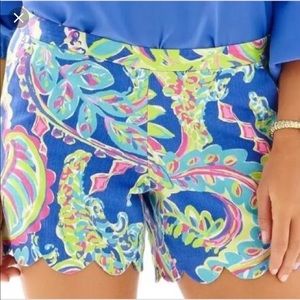 lilly pulitzer cabana lime scalloped shorts